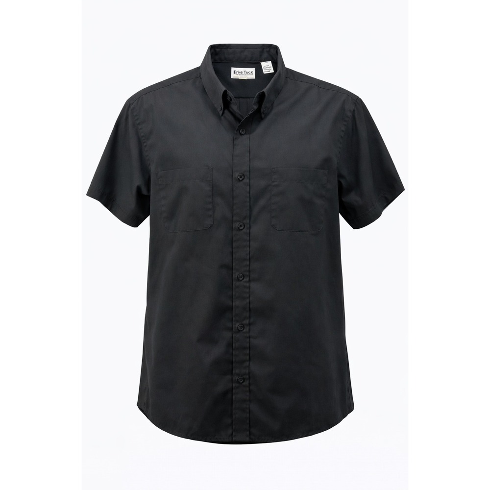 Friar Tuck Button Up Shirt Men XXL Black Short Sleeve Work‎ Uniform Casual